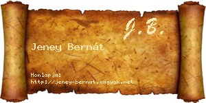 Jeney Bernát névjegykártya
